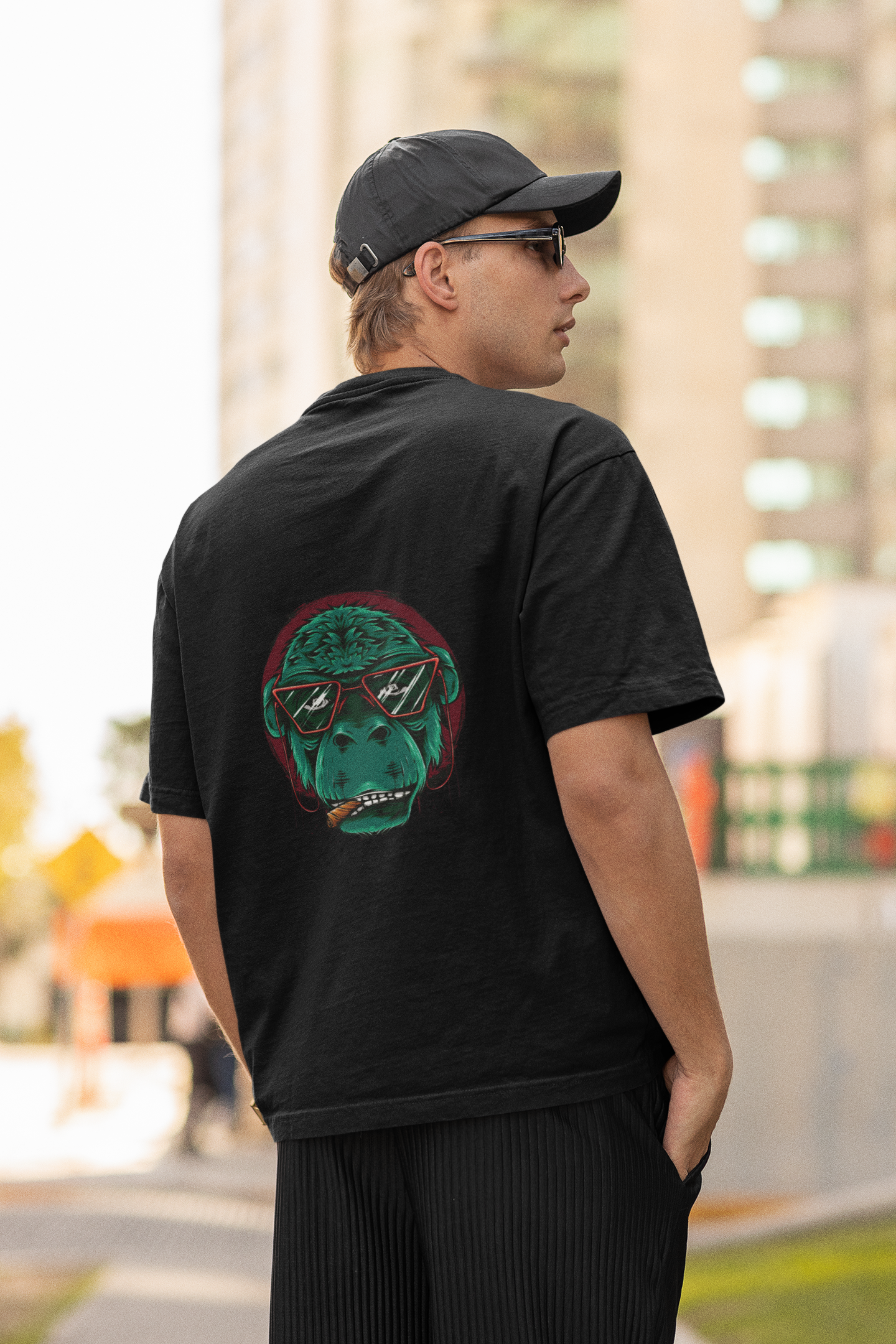 Smoking monkey - Kısa kollu oversize t-shirt