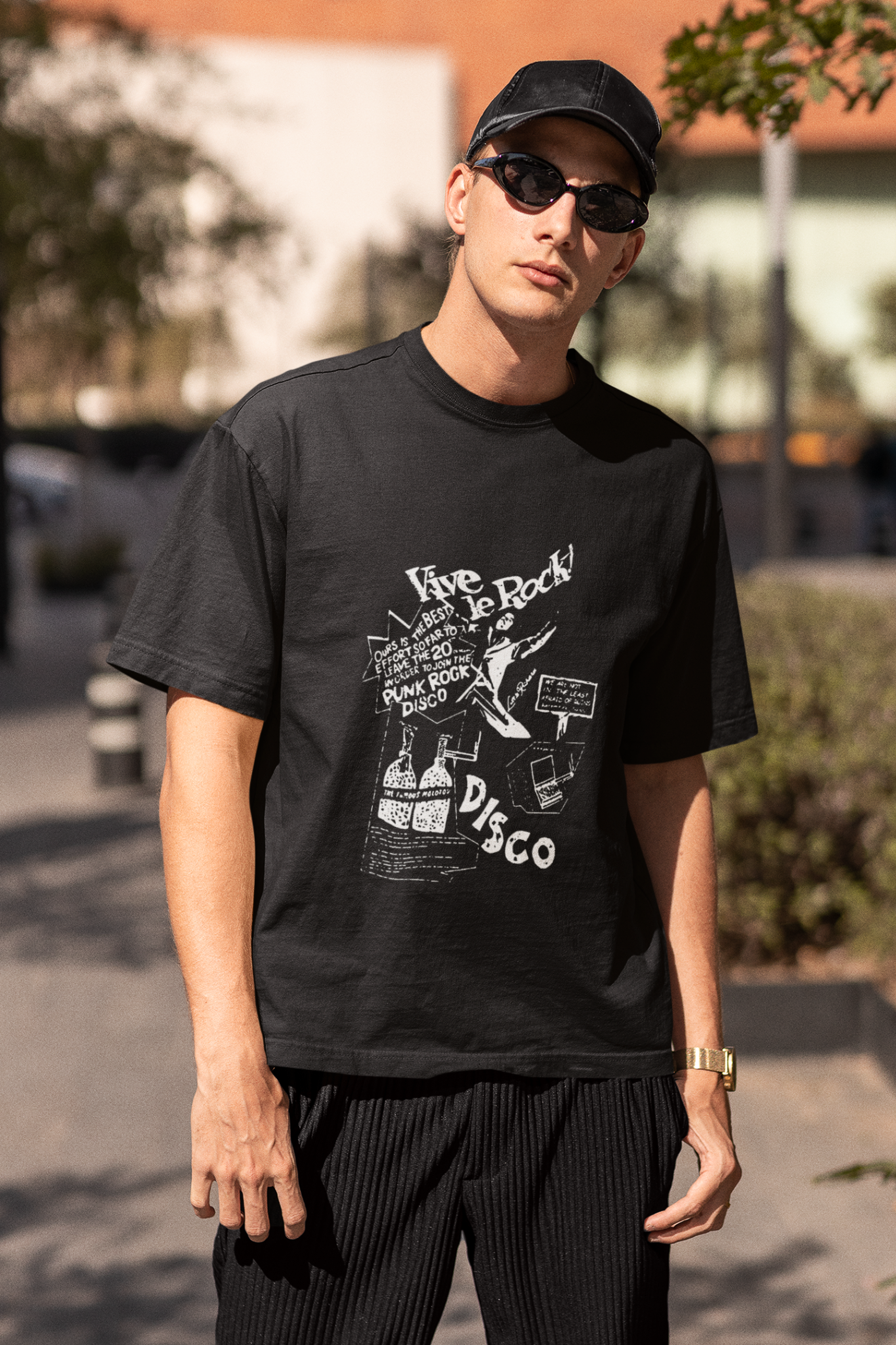 Vive le rock - Kısa kollu oversize t-shirt